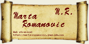 Marta Romanović vizit kartica